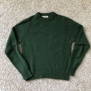 J. Crew Forest Green Crew Neck Wool Sweater